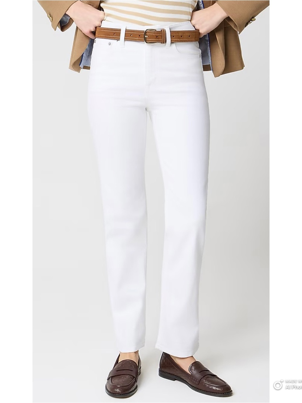 J Crew Factory Petite White Mid-Rise Straight Jean Size 28P NWT Summer Jeans